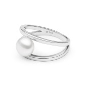 Inel cu perla naturala alba din argint DiAmanti SK22379R-W-G